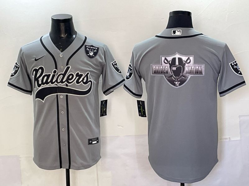 Men 2025 Oakland Raiders Blank Grey 3th generation Joint Name Nike Limited NFL Jersey style 060
